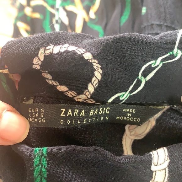 Zara Blue & Green Chain Link Collared Dress Size S - Picture 12 of 14